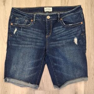Aeropostale Indigo Distressed Jean Shorts